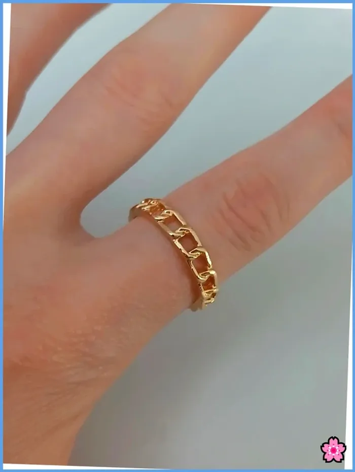Bague dorée en acier inoxydable