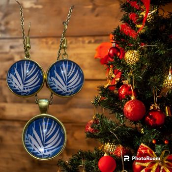 Parure de bijoux boucles d’oreilles et collier