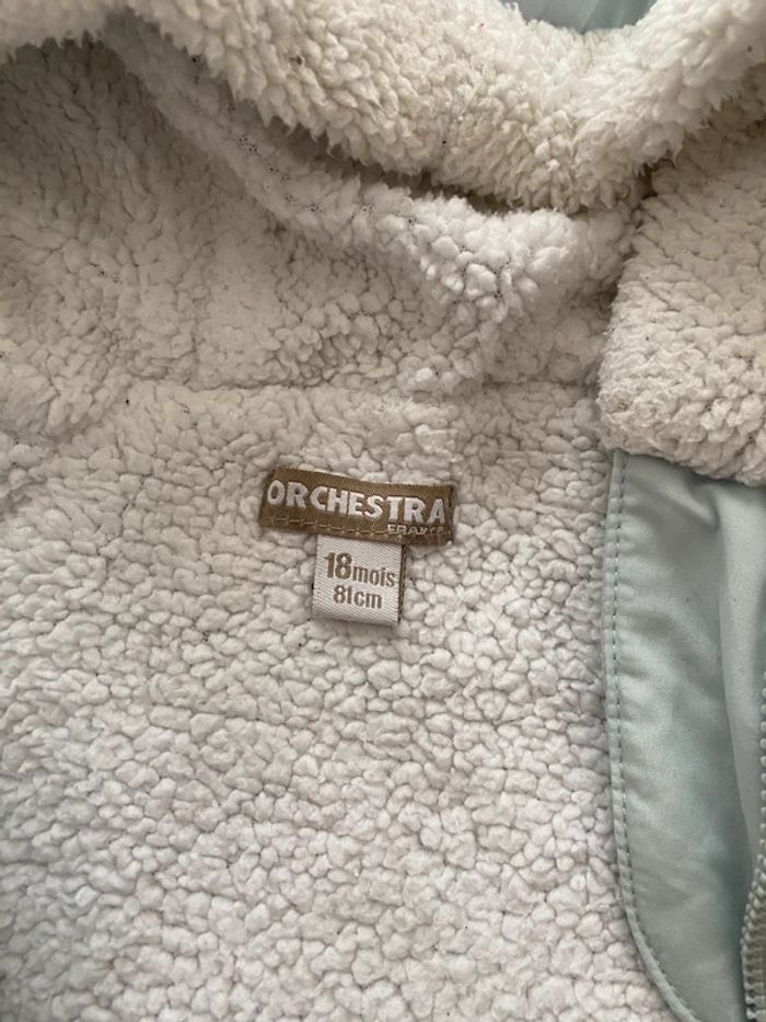 Combinaison / combi pilote chaude avec gants amovibles et capuche - Orchestra - 18 mois - TBE - photo numéro 3