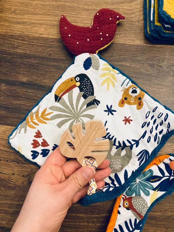 Kit bavoirs et linges naissance fait main - photo numéro 4