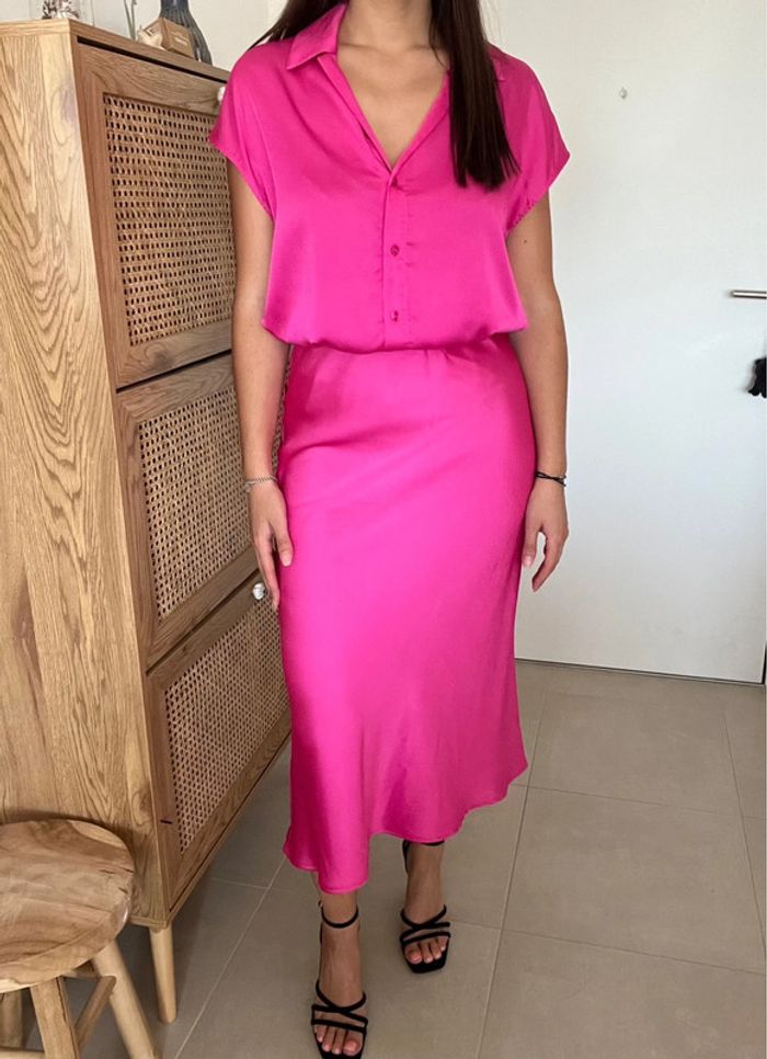 Ensemble jupe et chemisier fuschia Impérial - photo numéro 3