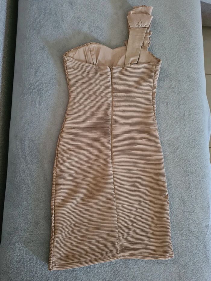 Robe plissé pour occasion beige - photo numéro 5