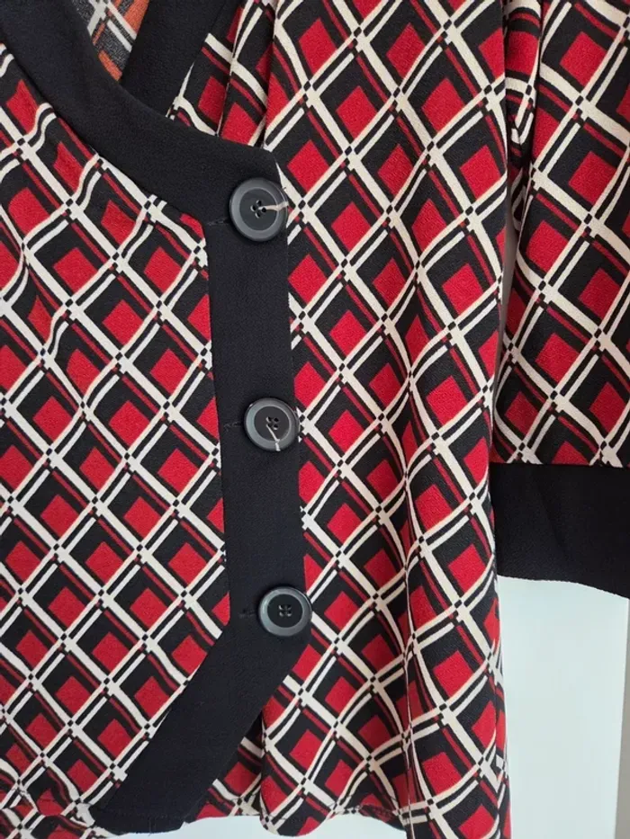 Blouse top chemise a carreaux vintage femme taille 38 - photo numéro 3