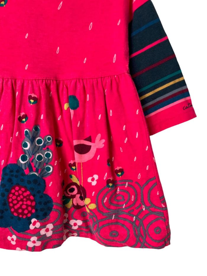 Robe à manches longues fuchsia - Catimini 12 mois (74cm) - photo numéro 4