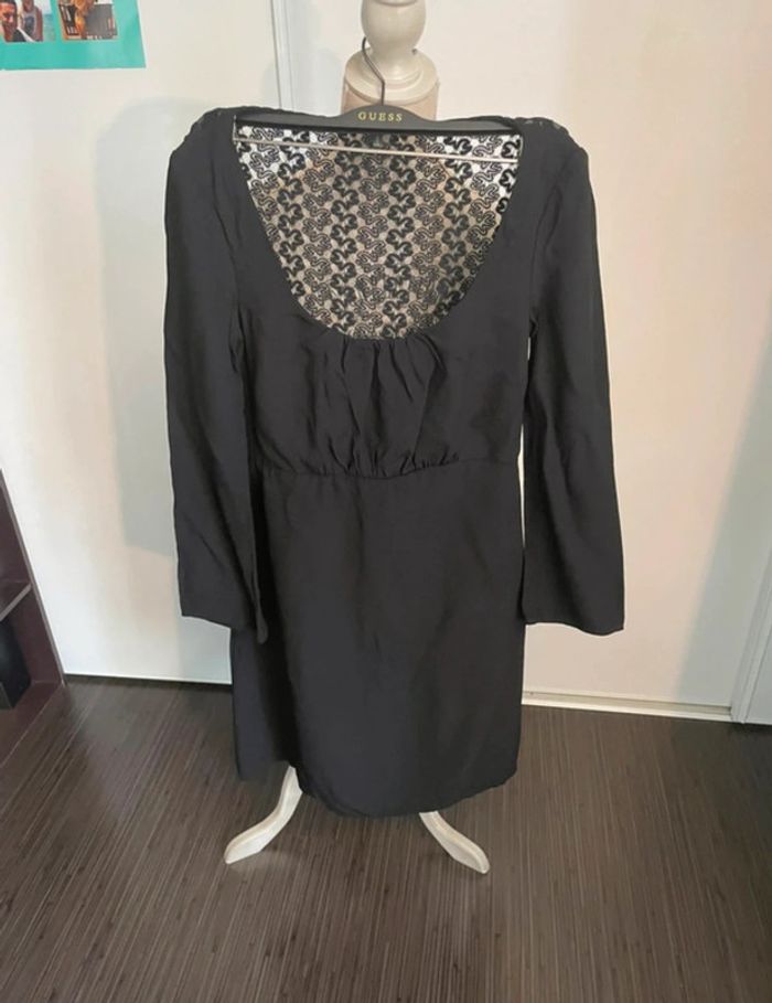 Élégante robe noire manches longues - Taille S Stile Benetton