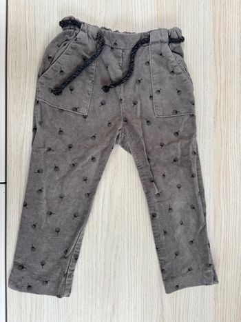 Pantalon en velours gris Zara taille 2-3 ans
