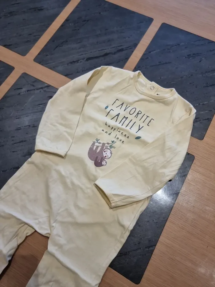 Pyjama grenouillère 36 mois jaune kiabi - photo numéro 2