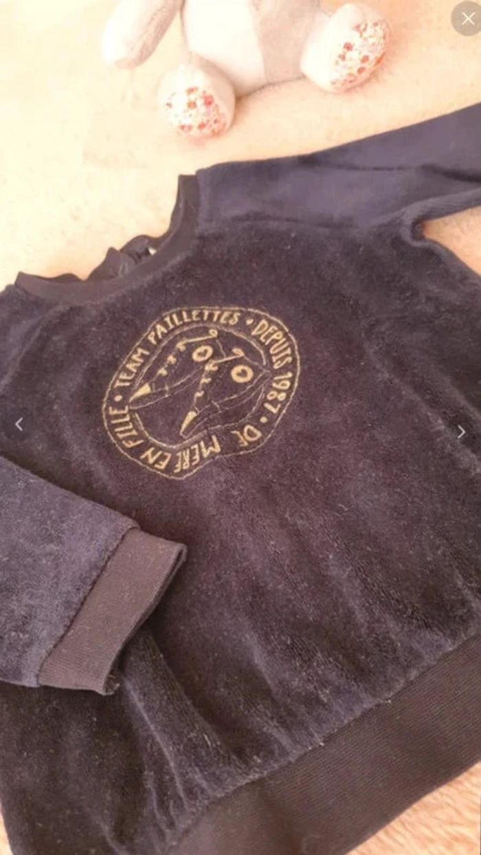 Sweat en velours manches longues - photo numéro 2