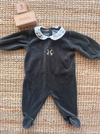 Pyjama velours Petit bateau 3mois / 60cm