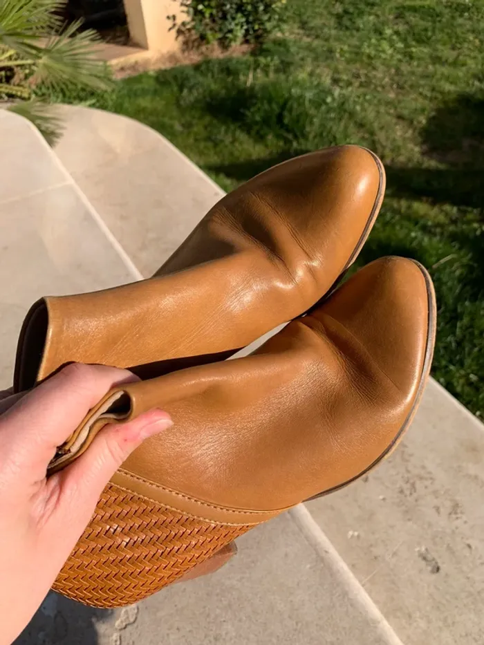Bottines cuir marron taille 37 - photo numéro 11