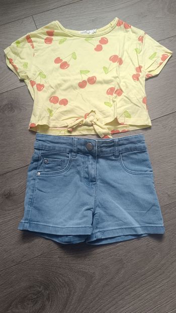 Ensemble short tshirt fille 4 ans 