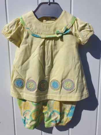 Combinaison été jaune 0 mois