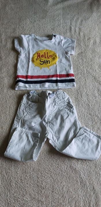 Ensemble tee-shirt +pantalon été bébé garçon 12 mois