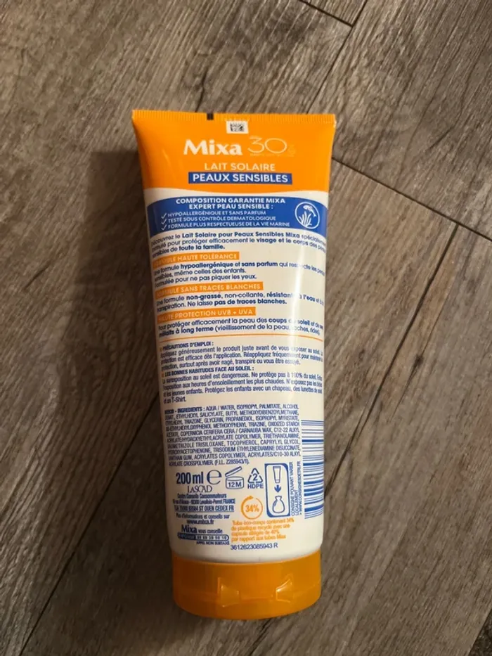 Mixa - lait crème solaire peaux sensibles 30 - photo numéro 2
