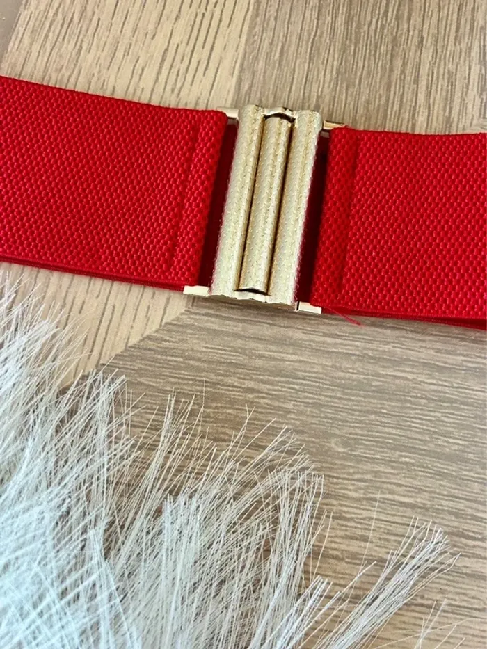 Superbe ceinture large rouge et doré neuf - photo numéro 3
