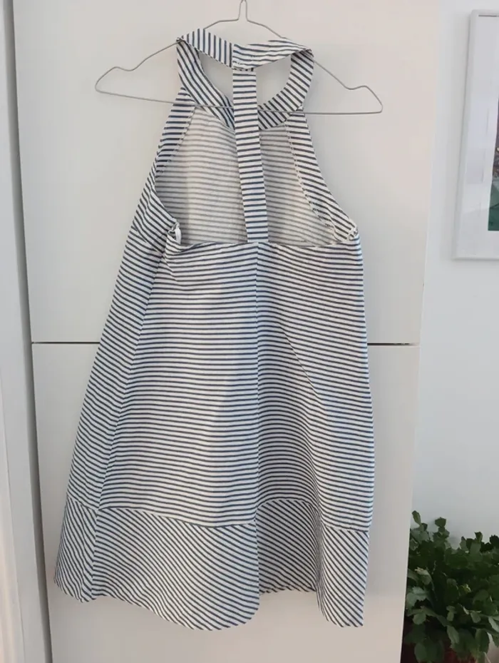 Robe en coton légère à fines rayures bleues taille XS - photo numéro 6