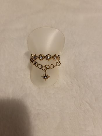 Bague chaînette étoile du nord en acier inoxydable, Ajustable, neuf 