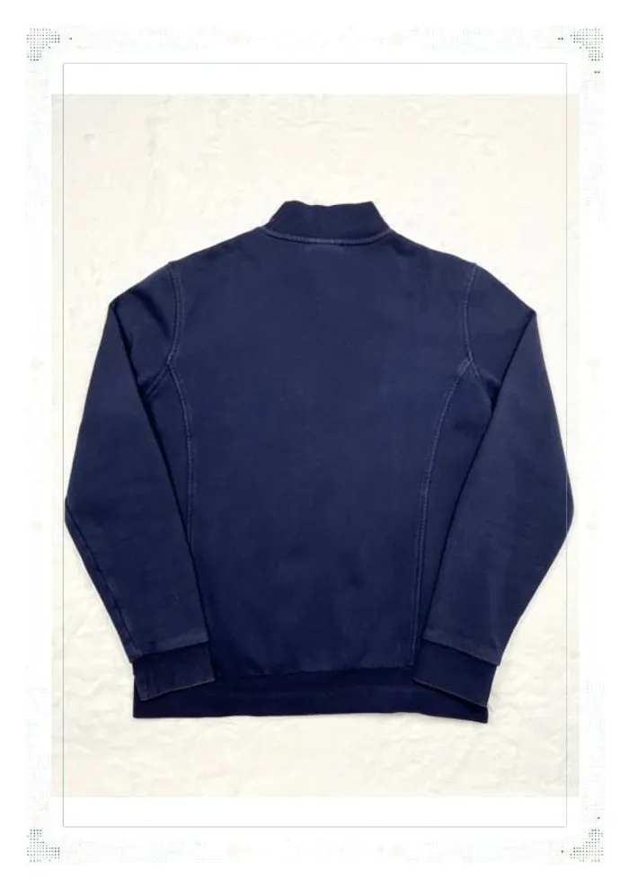 Lacoste veste bleu marine homme taille L coton zip sans capuche - photo numéro 3