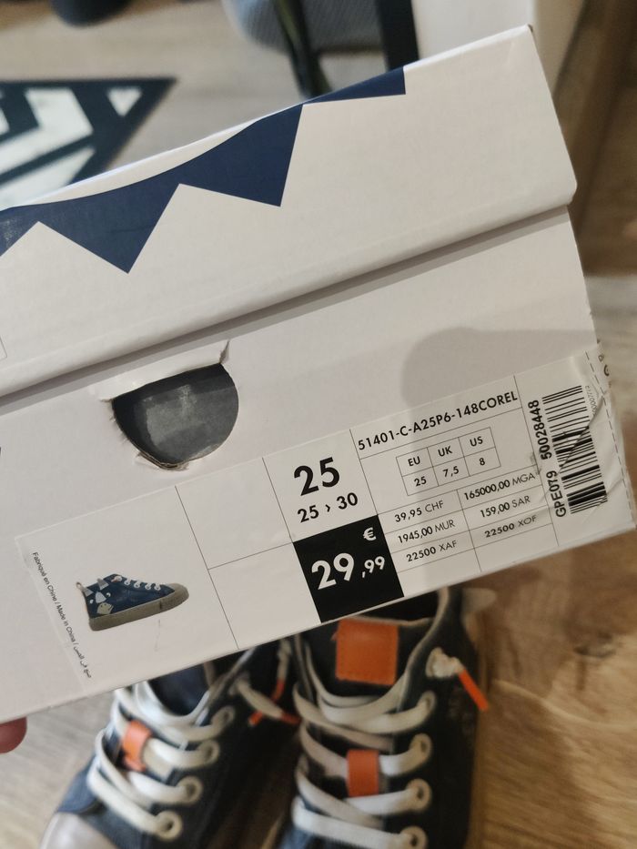 Baskets chaussures montantes à lacets élastiques Buggy marine Taille 25 - photo numéro 10