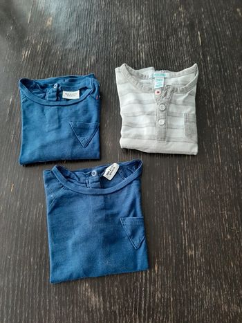 Lot 3 t shirt maillots manche longue 18mois