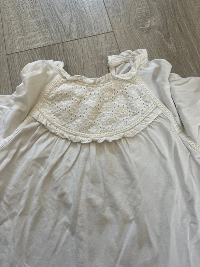 T-shirt manche longue blanc broderie 6 ans - photo numéro 2