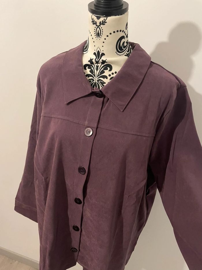 Veste chemise neuf La Redoute – Violet prune – Taille 52 – Élégante & confortable - photo numéro 3