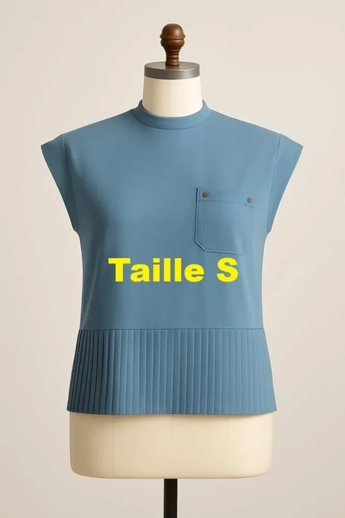 Tunique manche courte voile non transparent bleu Vero Moda Taille S