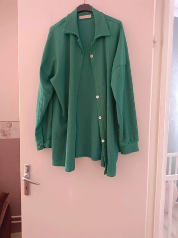 ensemble pantalon chemise vert