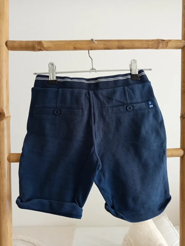 Short bermuda chino taille élastique bleu marine Okaïdi 8 ans - photo numéro 4