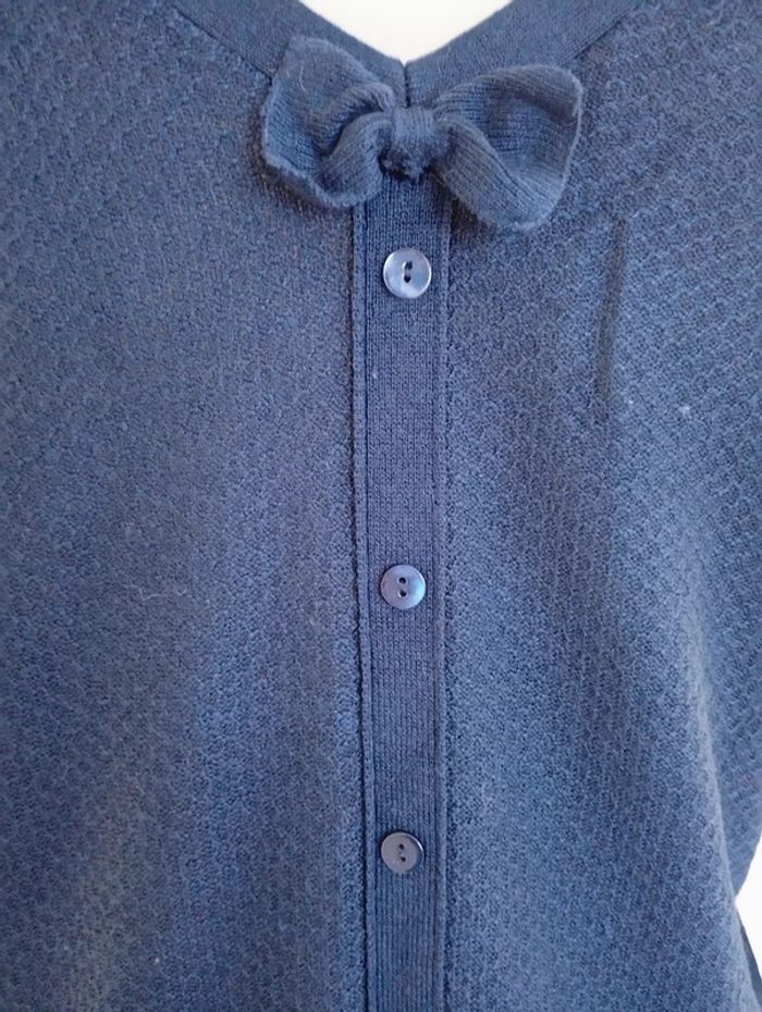 Etam - pull fin col V - bleu - taille XS - photo numéro 4