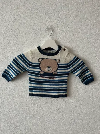 Pull Charanga bébé 9-12 mois rayé ours