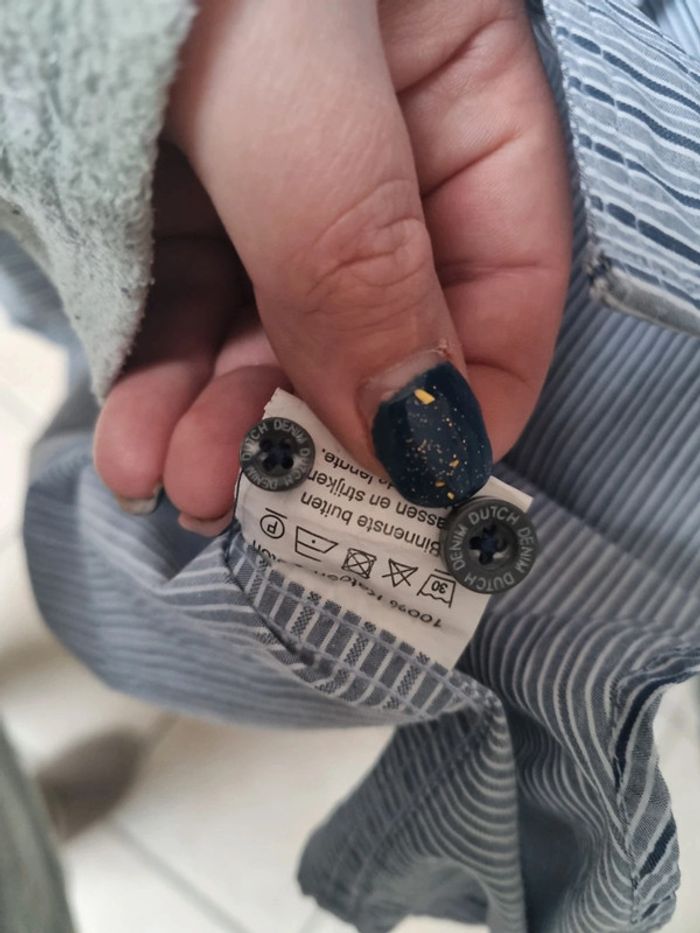 Chemise lignée gris bleu - photo numéro 4