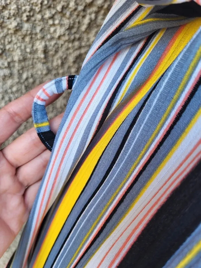 Robe fluide côtelé rayures multicolore vetistyle taille 54 - photo numéro 5
