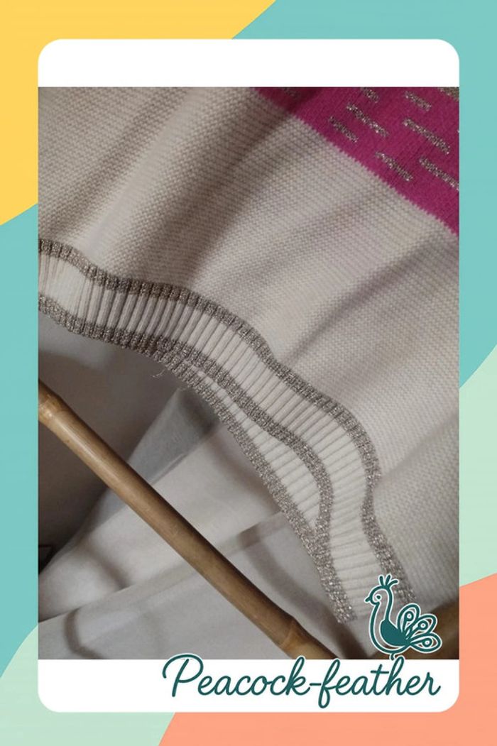 Pull rayé beige rose doré TU - photo numéro 8