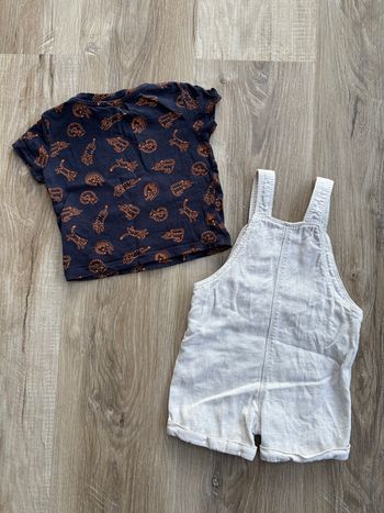 Ensemble t-shirt + salopette garçon taille 6 mois