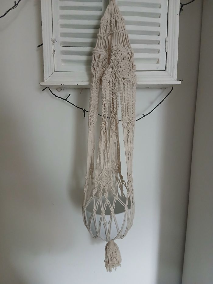 Suspension macramé pot de fleur en céramique