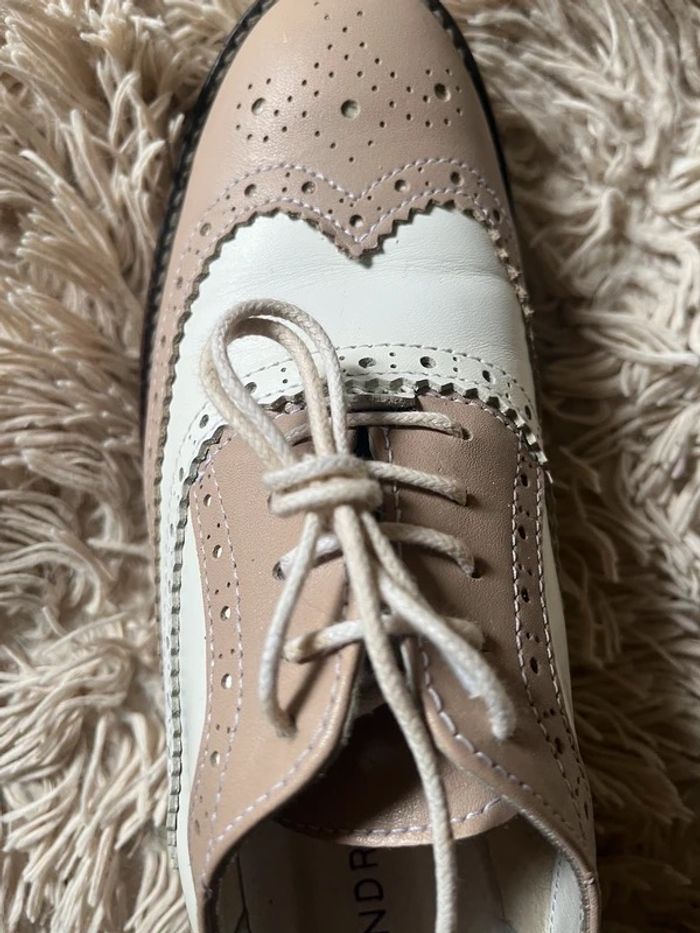 Magnifiques derbies tout cuir modèle Nathan beige et blanche 37 - photo numéro 3