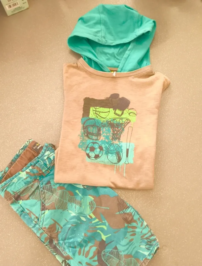 Lot t shirt capuche short đ feuillage