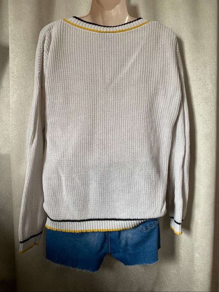 Pull marin coton blanc M Le Phare de la Baleine - photo numéro 4