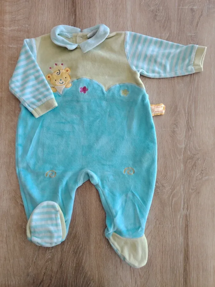 Pyjama velours 1 pièce
