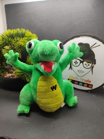 peluche doudou mascotte waly crocodile alligator vert jaune walygator parc