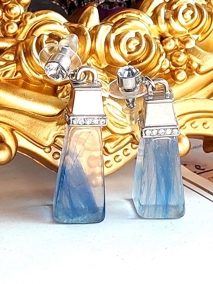 Magnifique paire de boucles d'oreilles pendantes vintage 00's Y2k - photo numéro 5