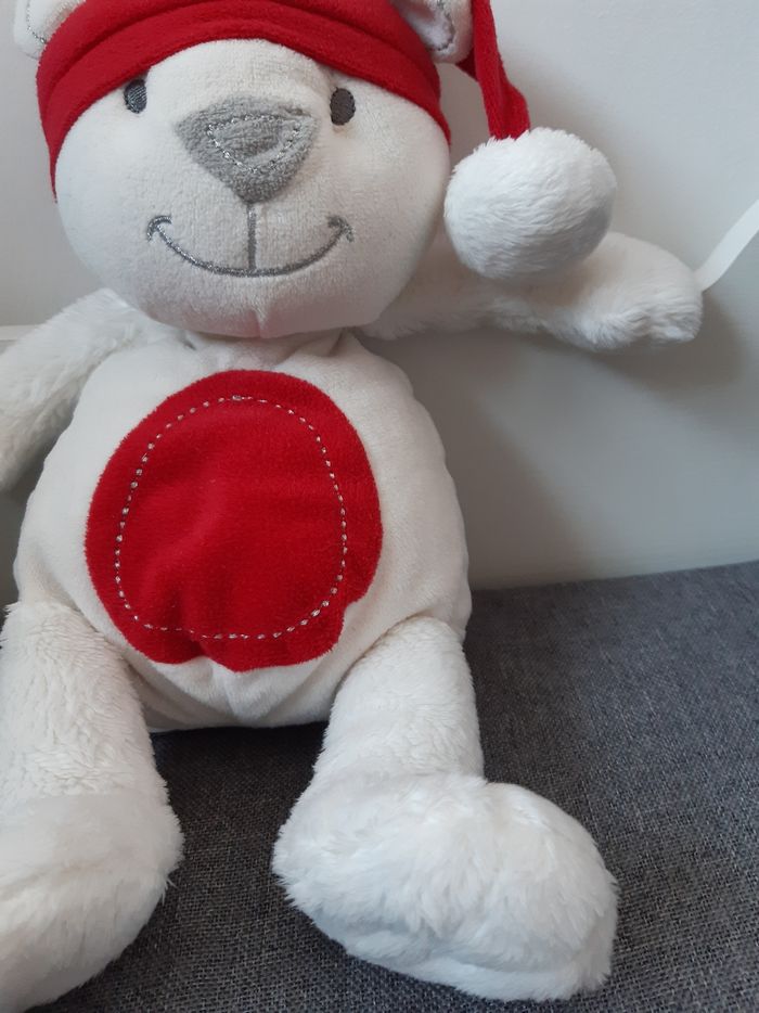 Peluche / Doudou Orchestra Ours / Ourson blanc Noël - photo numéro 4
