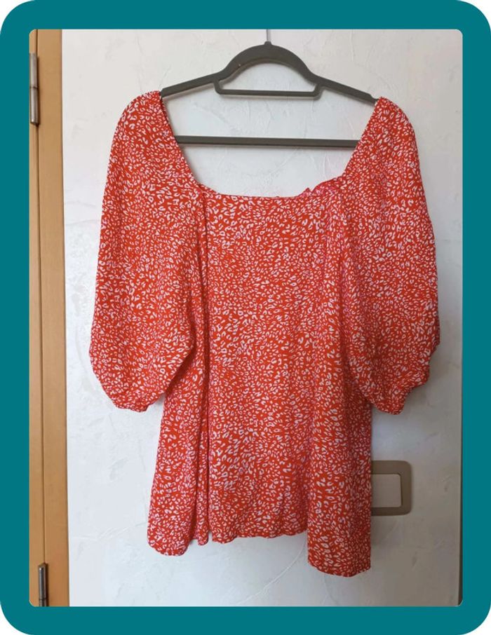 Haut blouse ample orangé