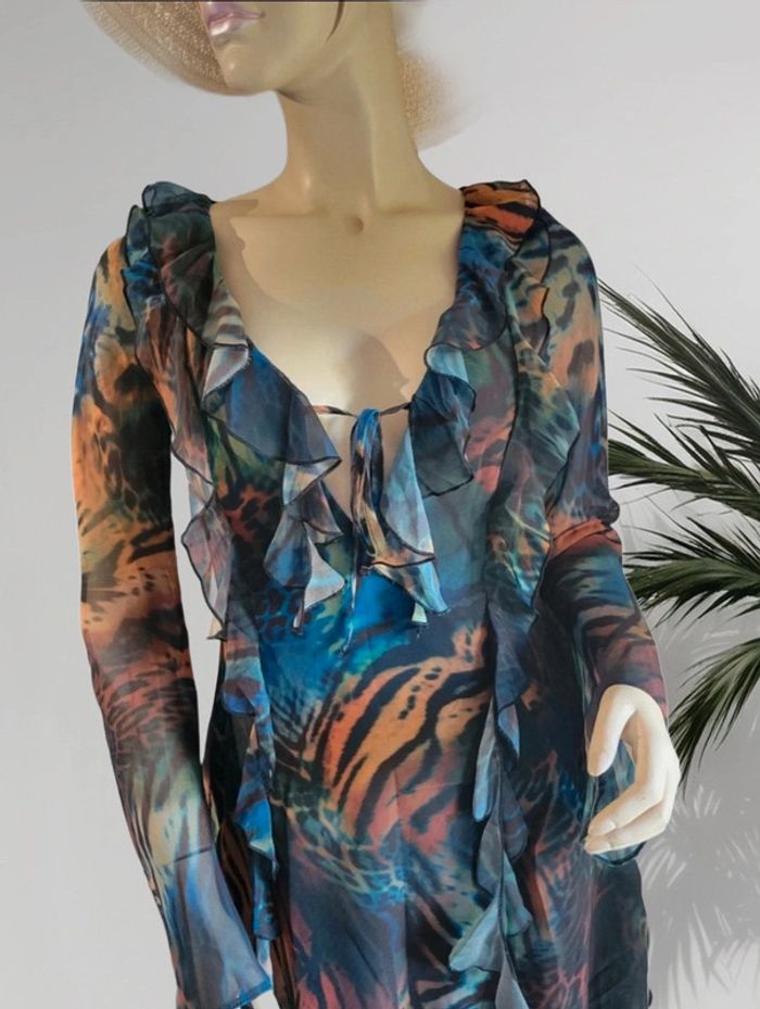 Robe courte volantée m. longue taille 38 - photo numéro 4