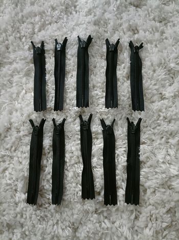 Lot de 10 fermetures éclair noires d'environ 12.5 cm