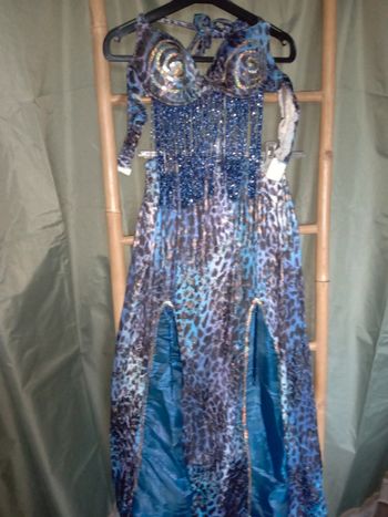 Costume sirène danse orientale léopard bleu fait mai'