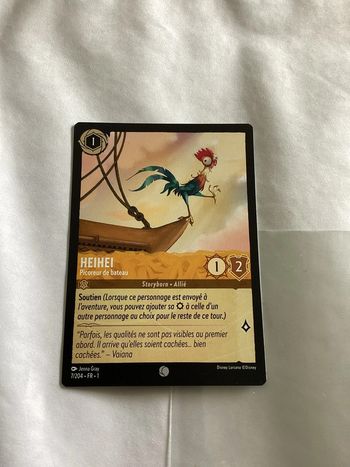 carte disney ravensburger lorcana FR heihei allié 7/204.FR.1  Non foil première édition
