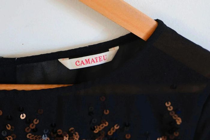 C36 blouse noir Camaïeu T2 - photo numéro 3