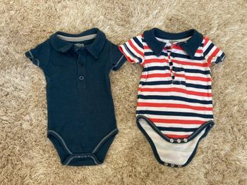 Lot de 3 bodies manches courtes polo 6 mois